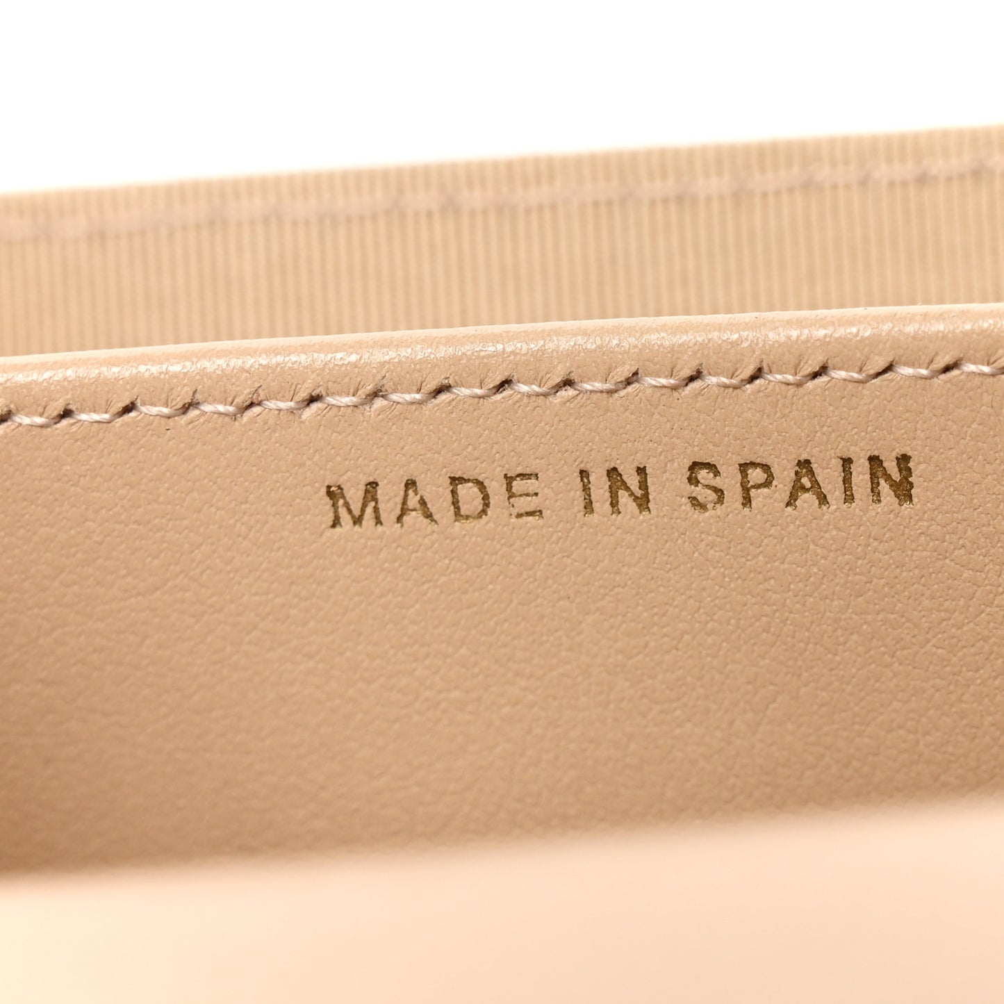 Caviar Quilted Flap Card Holder Wallet Beige