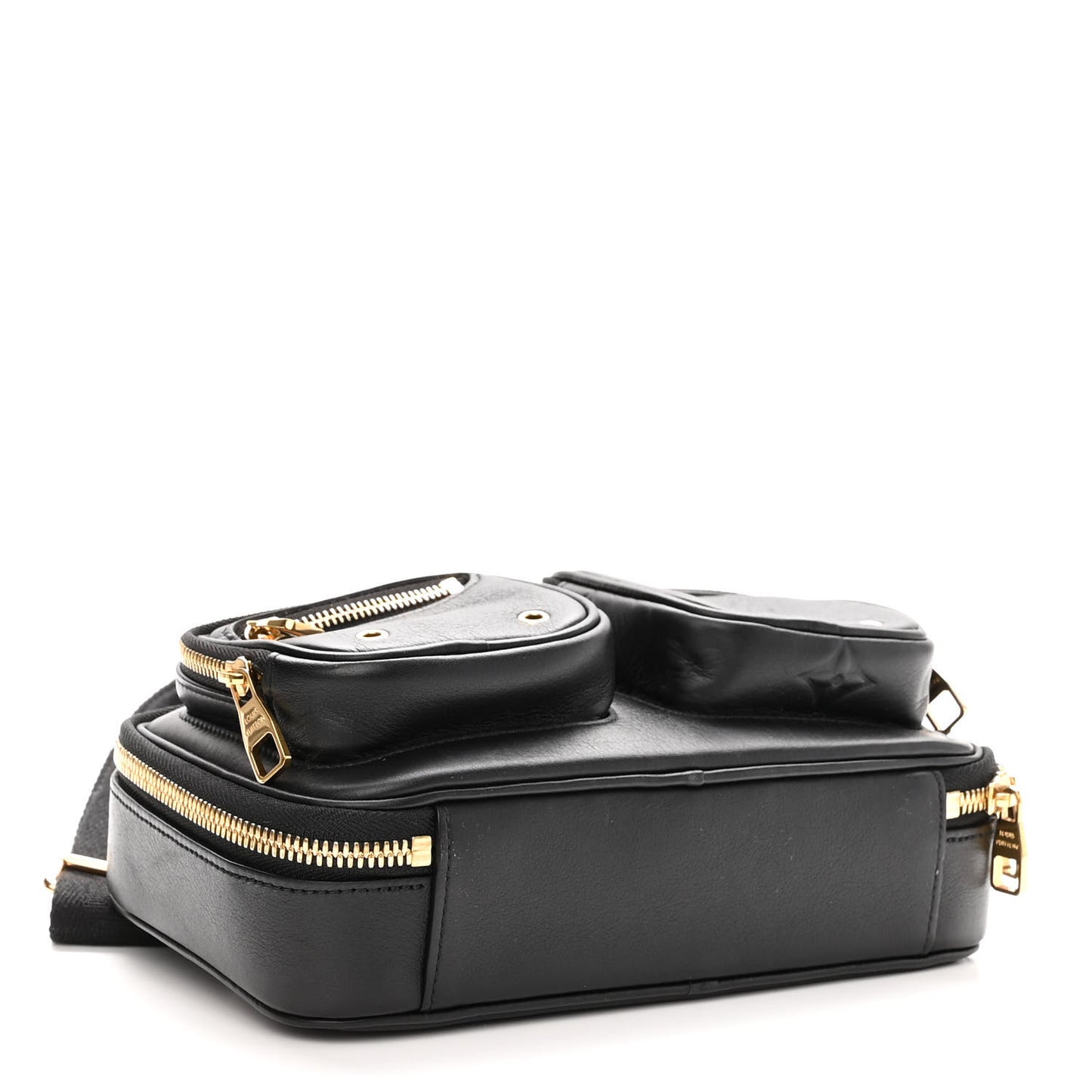 Calfskin Monogram Embossed Utility Bag Black