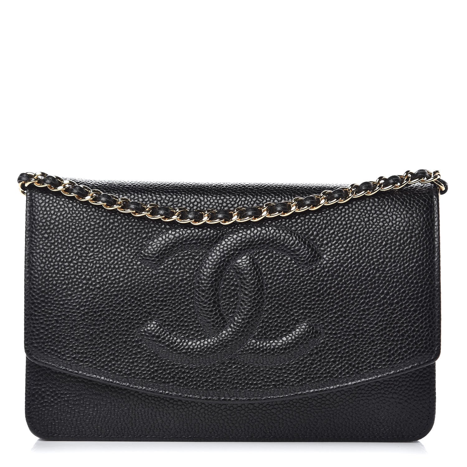Chanel Caviar Timeless CC Wallet On Chain WOC Black 1 of 10