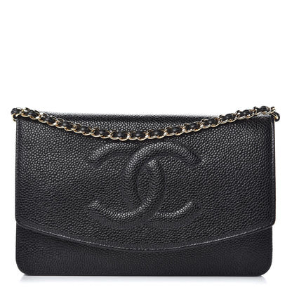 Chanel Caviar Timeless CC Wallet On Chain WOC Black 1 of 10