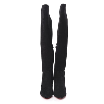 Christian Louboutin Suede Eleonor Tall Boots 38.5 Black 2 of 7
