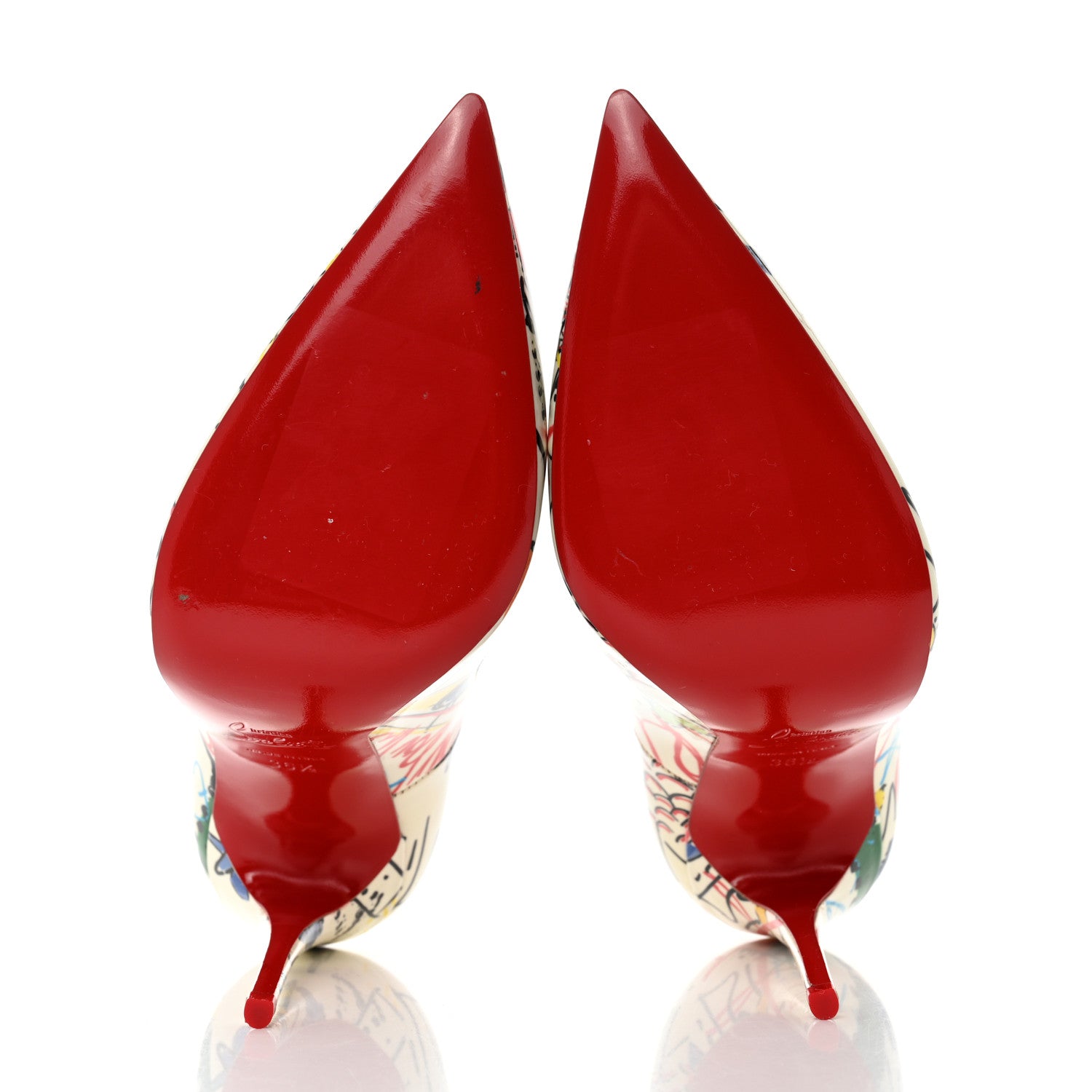 Christian Louboutin Patent Loubitag So Kate 120 Pumps 36.5 White Multi 5 of 7