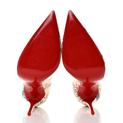 Christian Louboutin Patent Loubitag So Kate 120 Pumps 36.5 White Multi 5 of 7