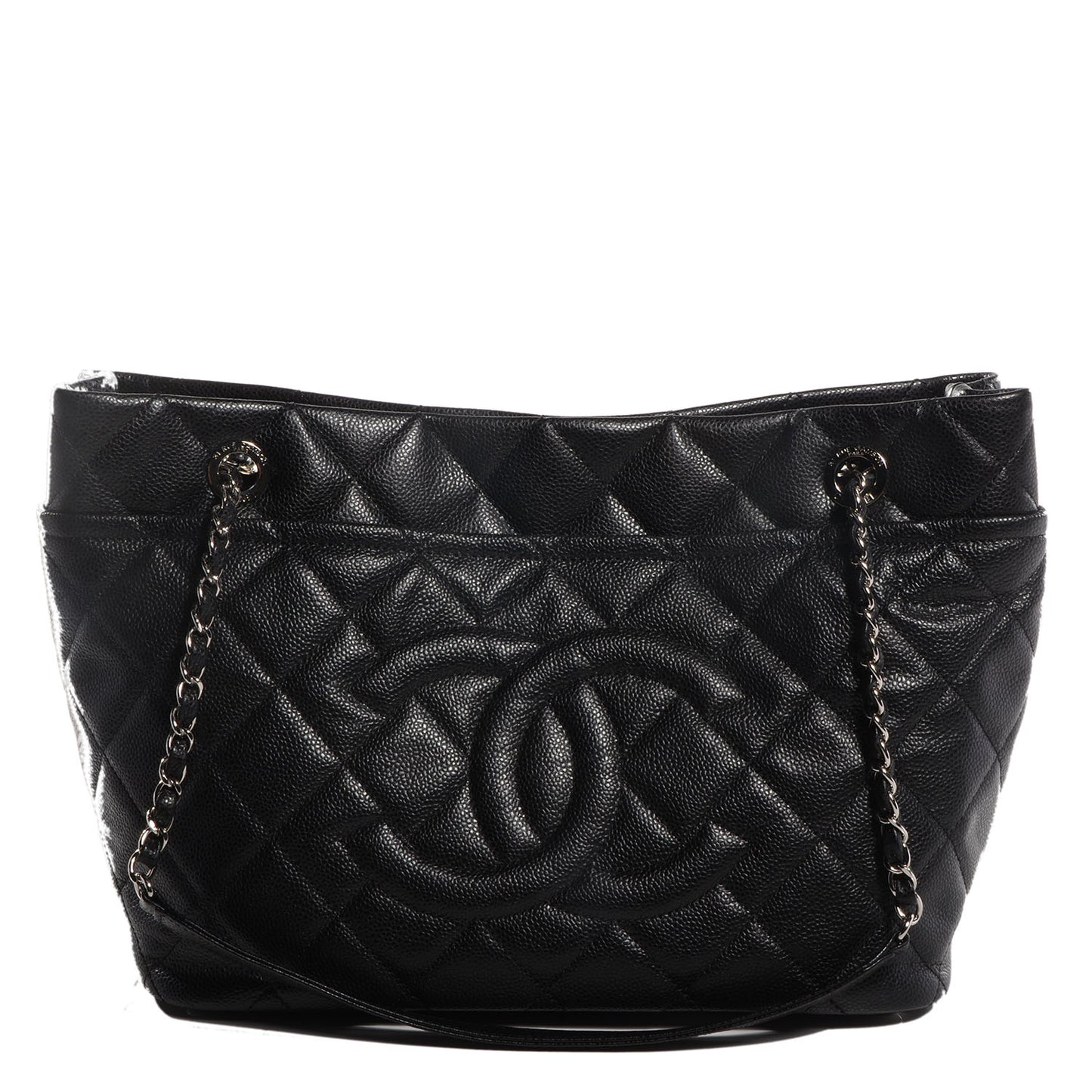 Soft Caviar Timeless Large Shopping Tote Black