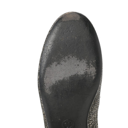 Chanel Fantasy Tweed CC Mocassin Loafers 38 Silver 11 of 12