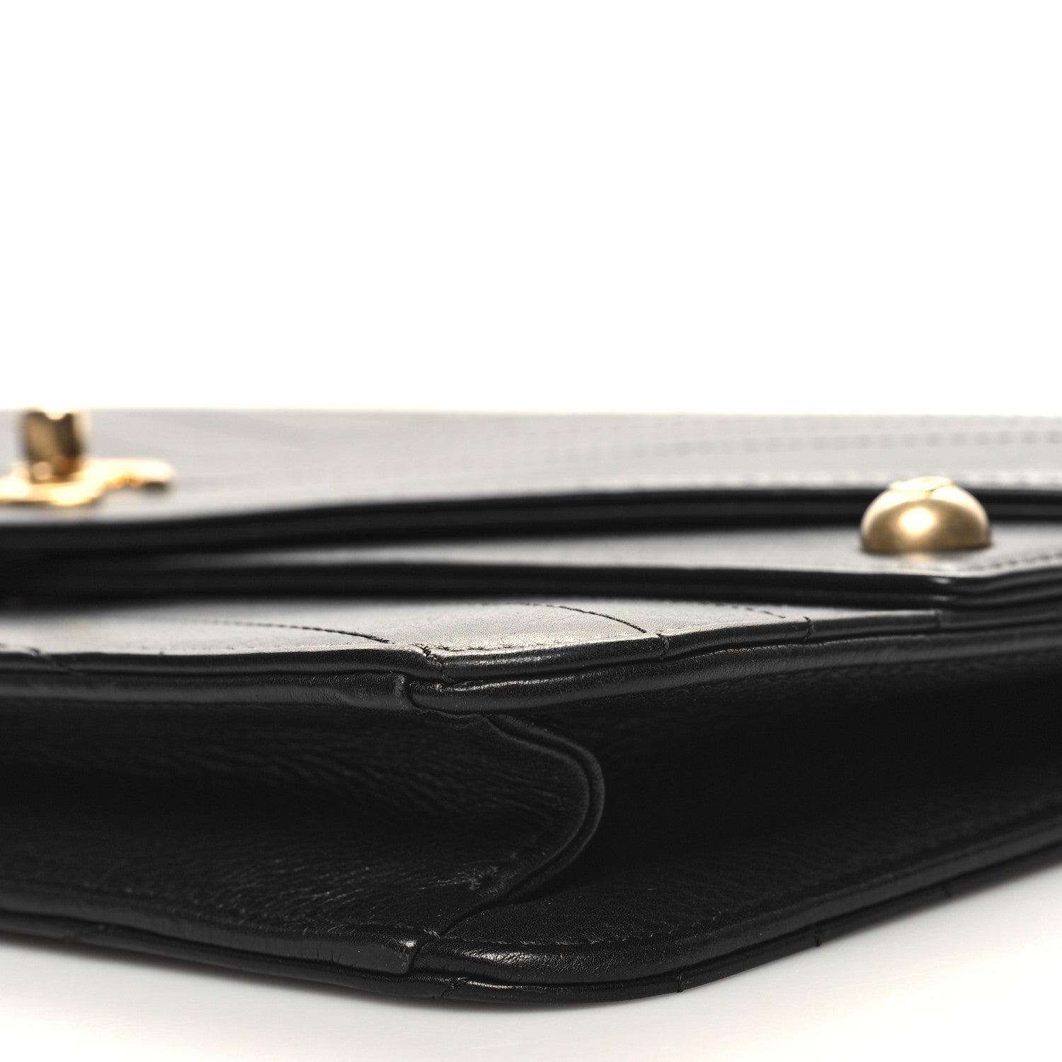 Chanel Calfskin Chevron Quilted Casual Trip Clutch Black 11 of 11