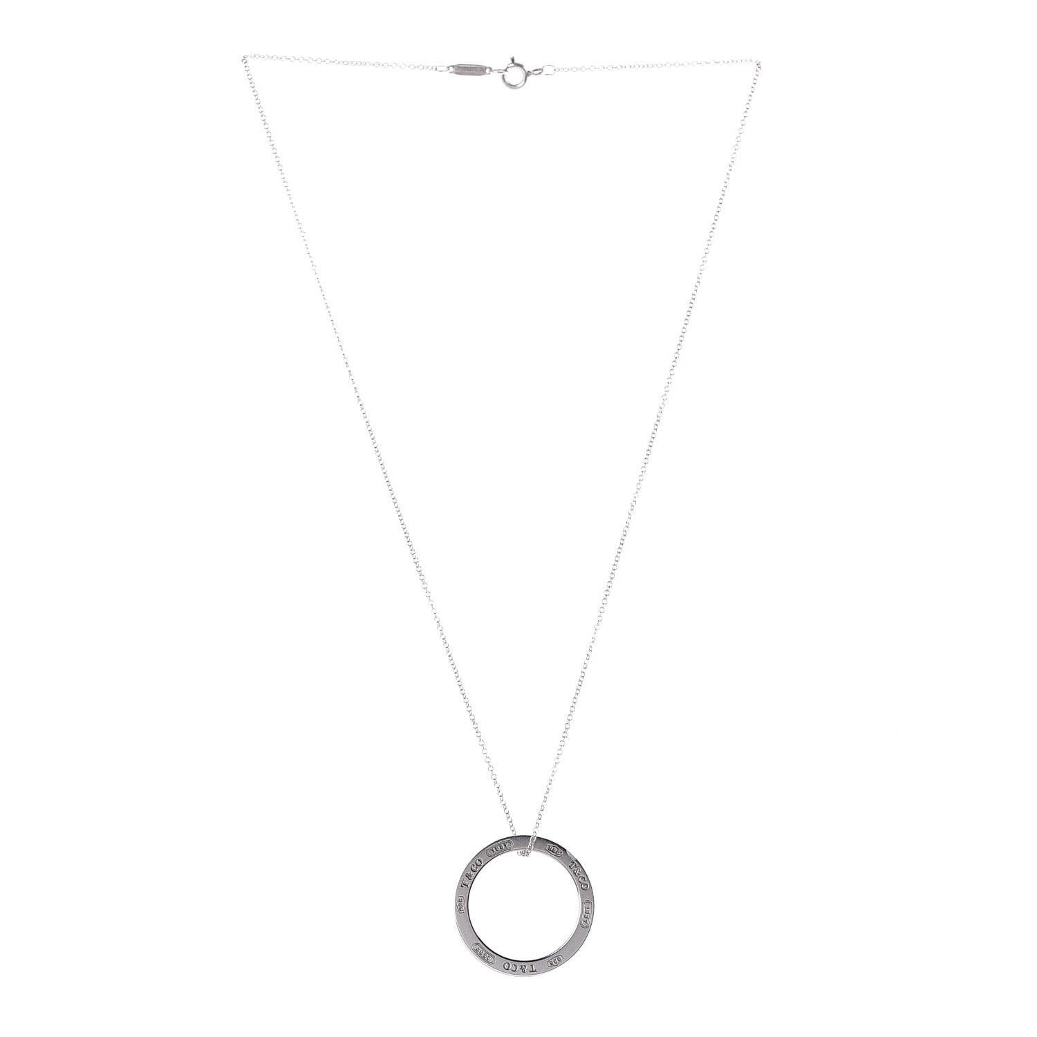 Tiffany Sterling Silver 1837 Circle Pendant Necklace 4 of 7