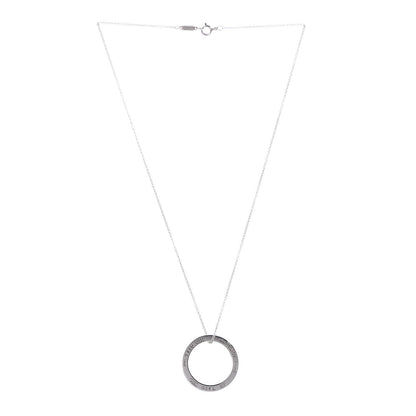 Tiffany Sterling Silver 1837 Circle Pendant Necklace 4 of 7