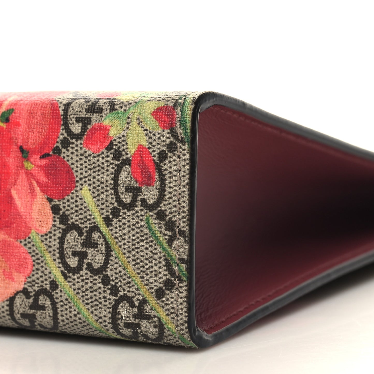 GG Supreme Monogram Blooms Large Cosmetic Case Beige Multicolor Dry Rose