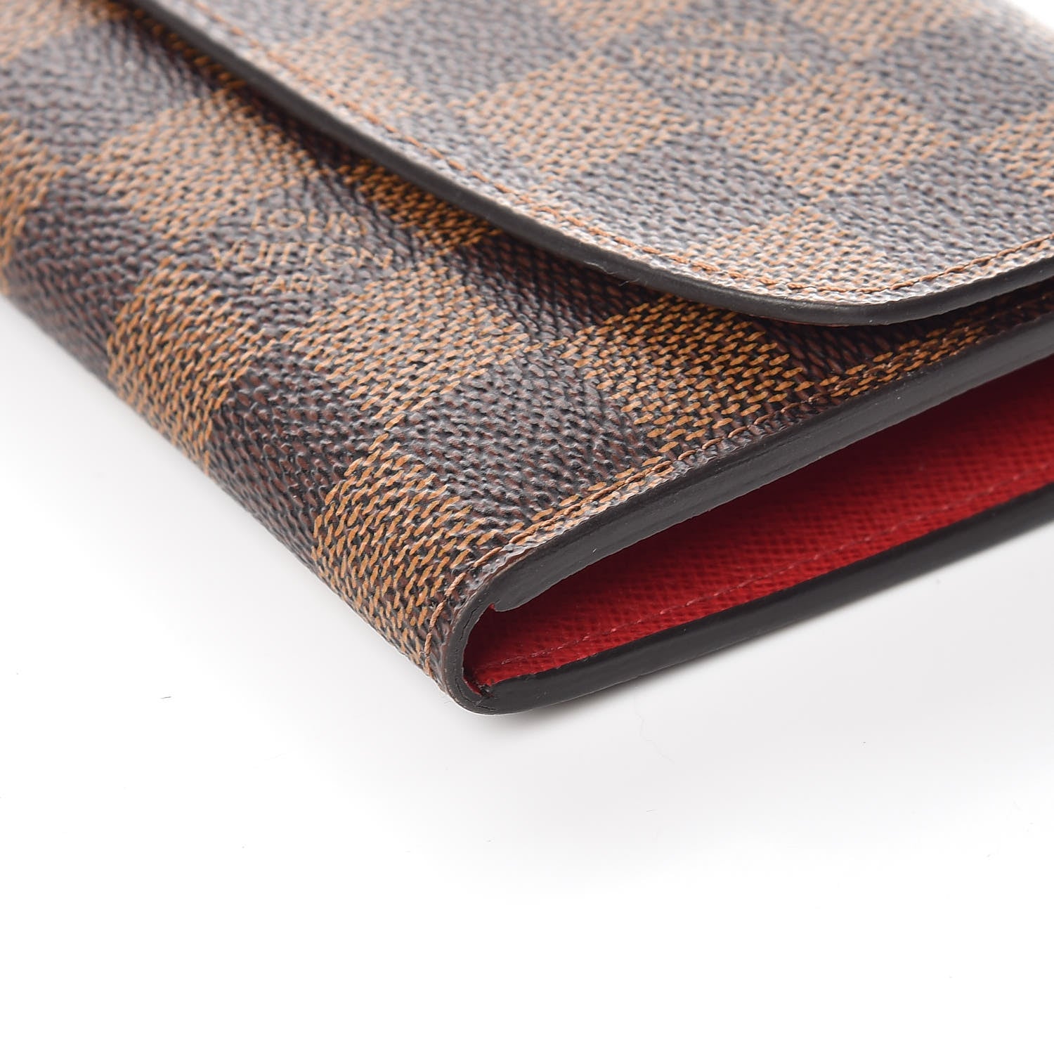 Louis Vuitton Damier Ebene Emilie Wallet Red 9 of 10