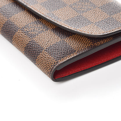 Louis Vuitton Damier Ebene Emilie Wallet Red 9 of 10
