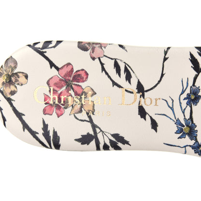 Christian Dior Canvas Rose Mutabilis Embroidered Dway Flat Slide Sandals 37.5 Pink Multicolor 4 of 6