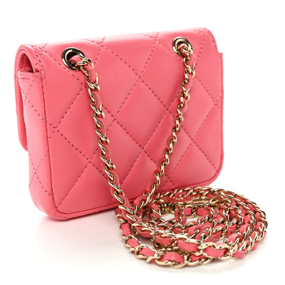 Chanel Lambskin Quilted Mini Chain Belt Bag Pink 3 of 11