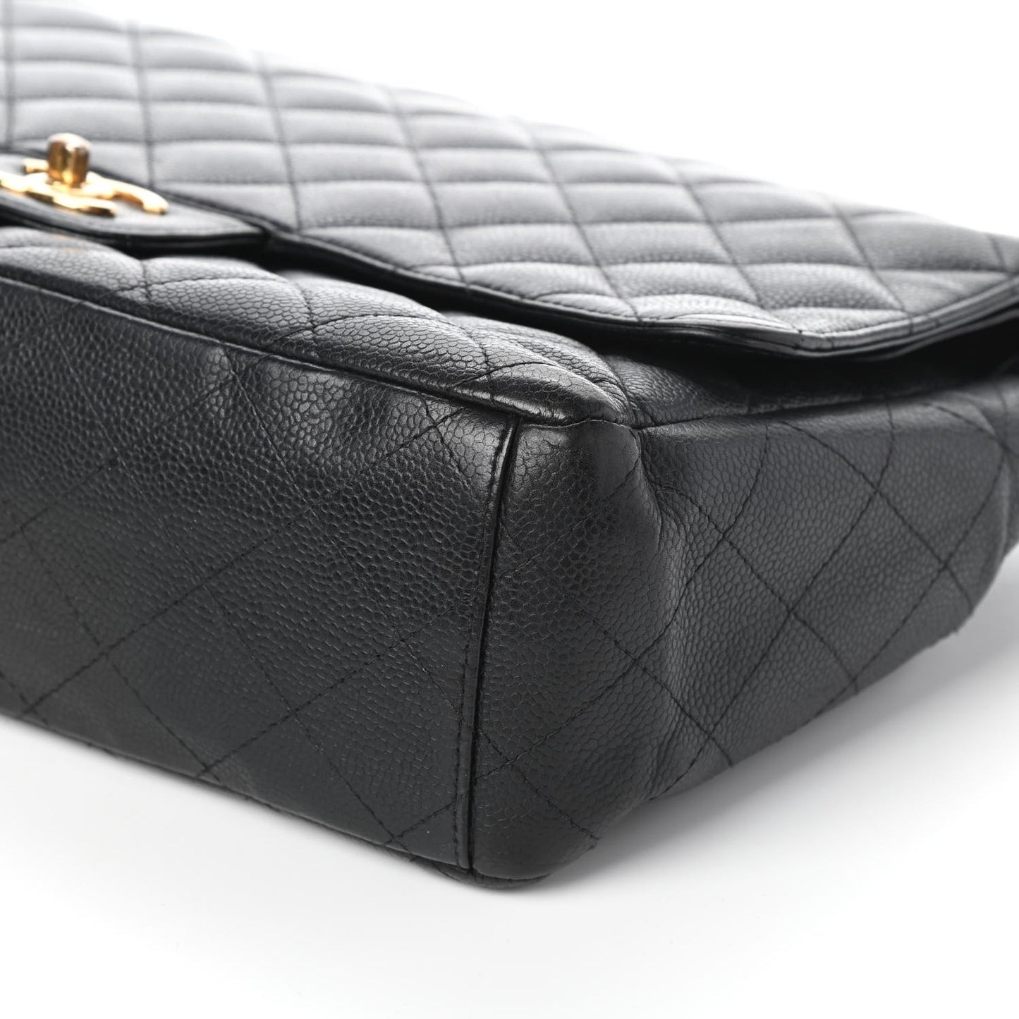 Caviar Quilted Maxi Double Flap Black