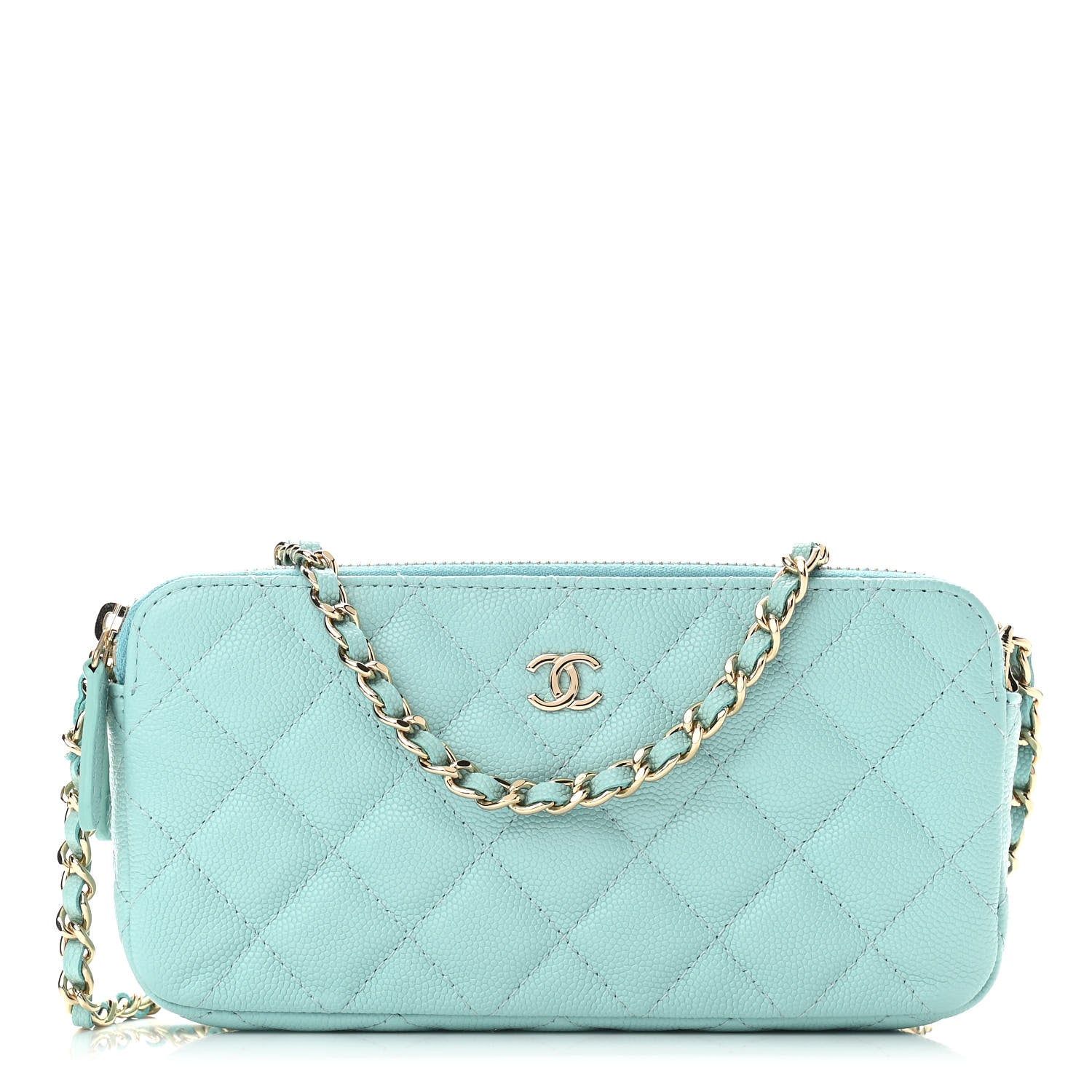 Chanel Caviar Quilted Small Clutch With Chain Light Blue 1 of 13