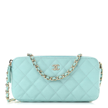 Chanel Caviar Quilted Small Clutch With Chain Light Blue 1 of 13