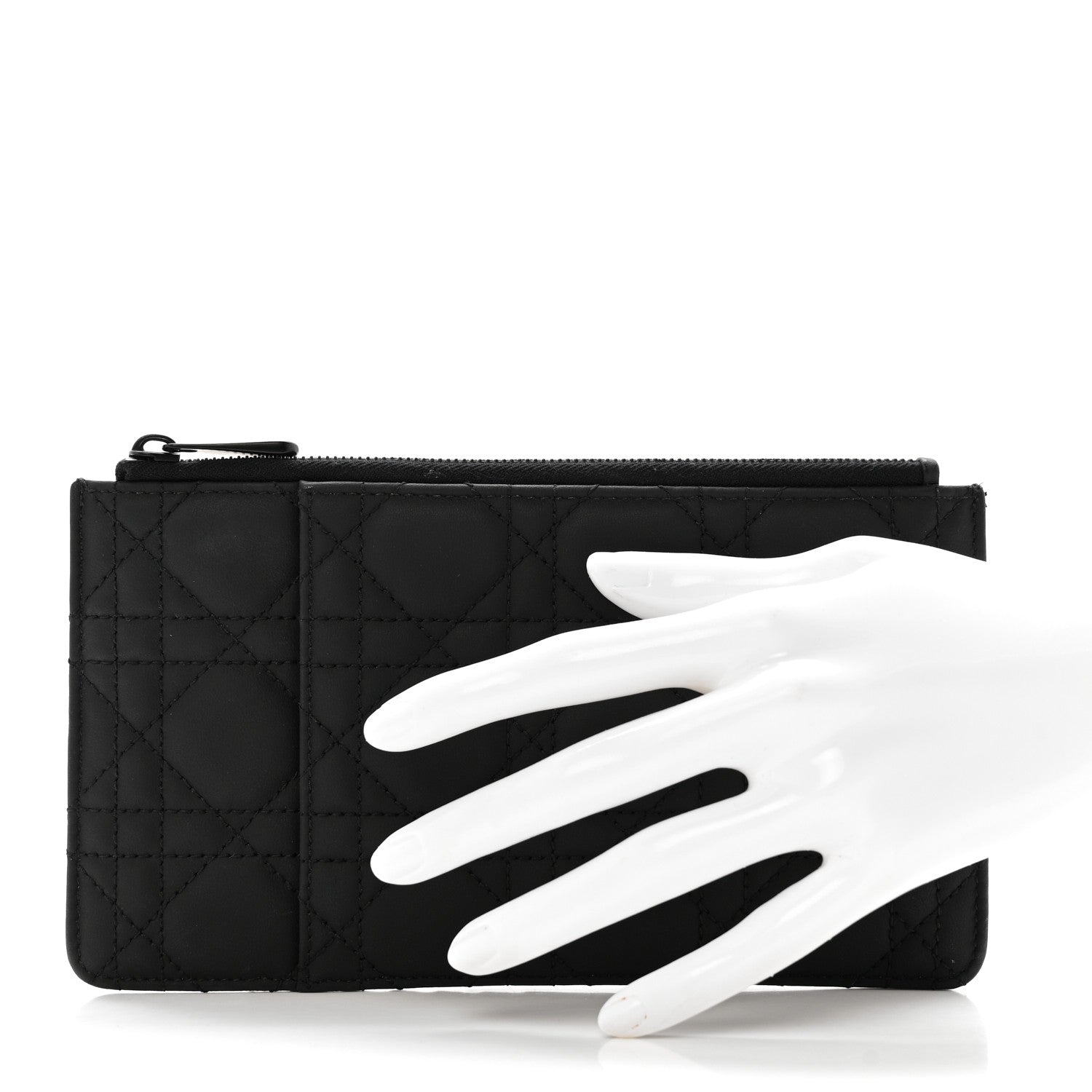 Christian Dior Ultra Matte Calfskin Cannage Large Lady Dior Zip