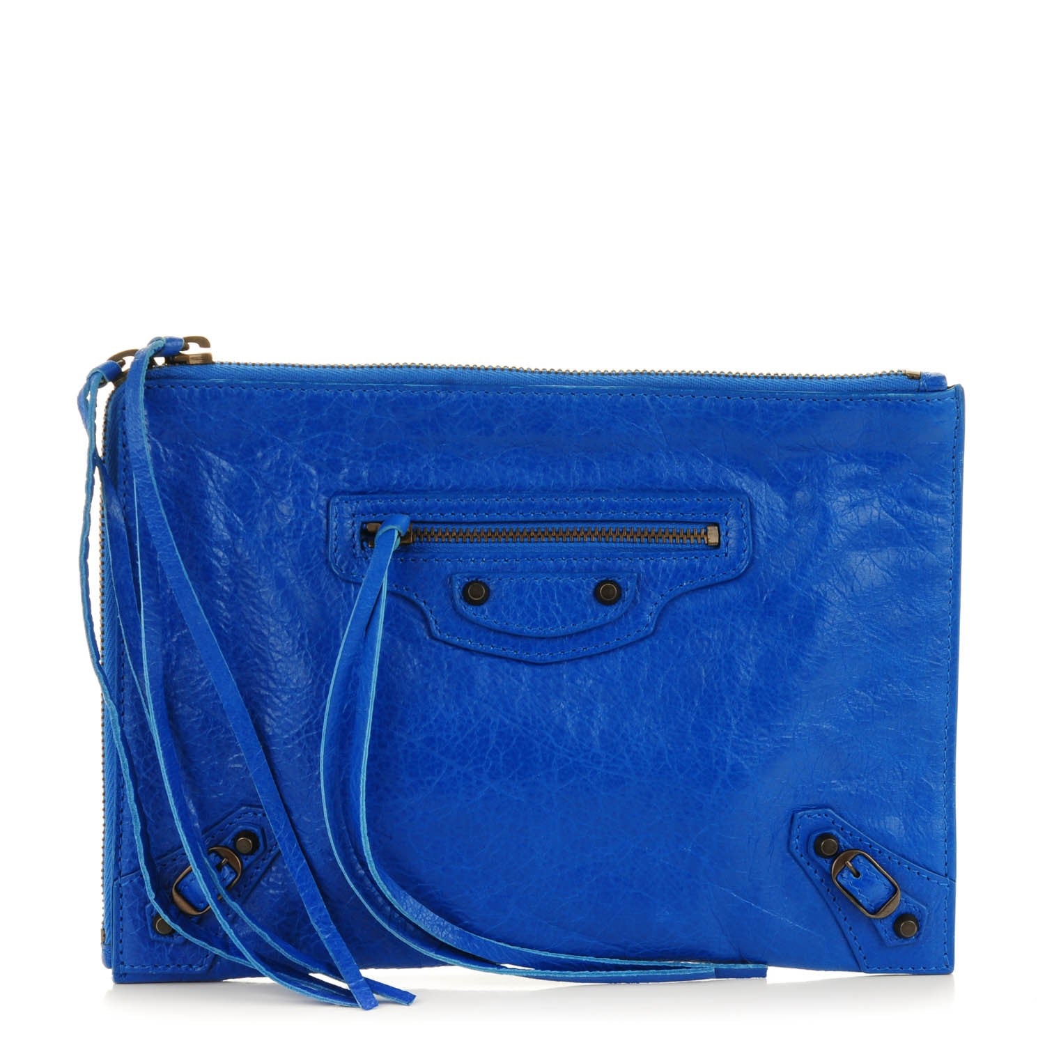 Balenciaga Agneau Arena Classic Hardware Small Pouch Bleu Lazuli 1 of 7