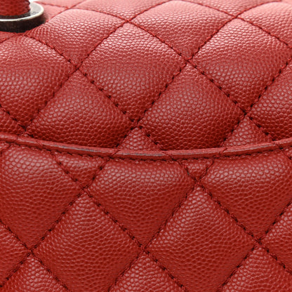 Chanel Caviar Quilted Mini Coco Handle Flap Dark Red 10 of 10