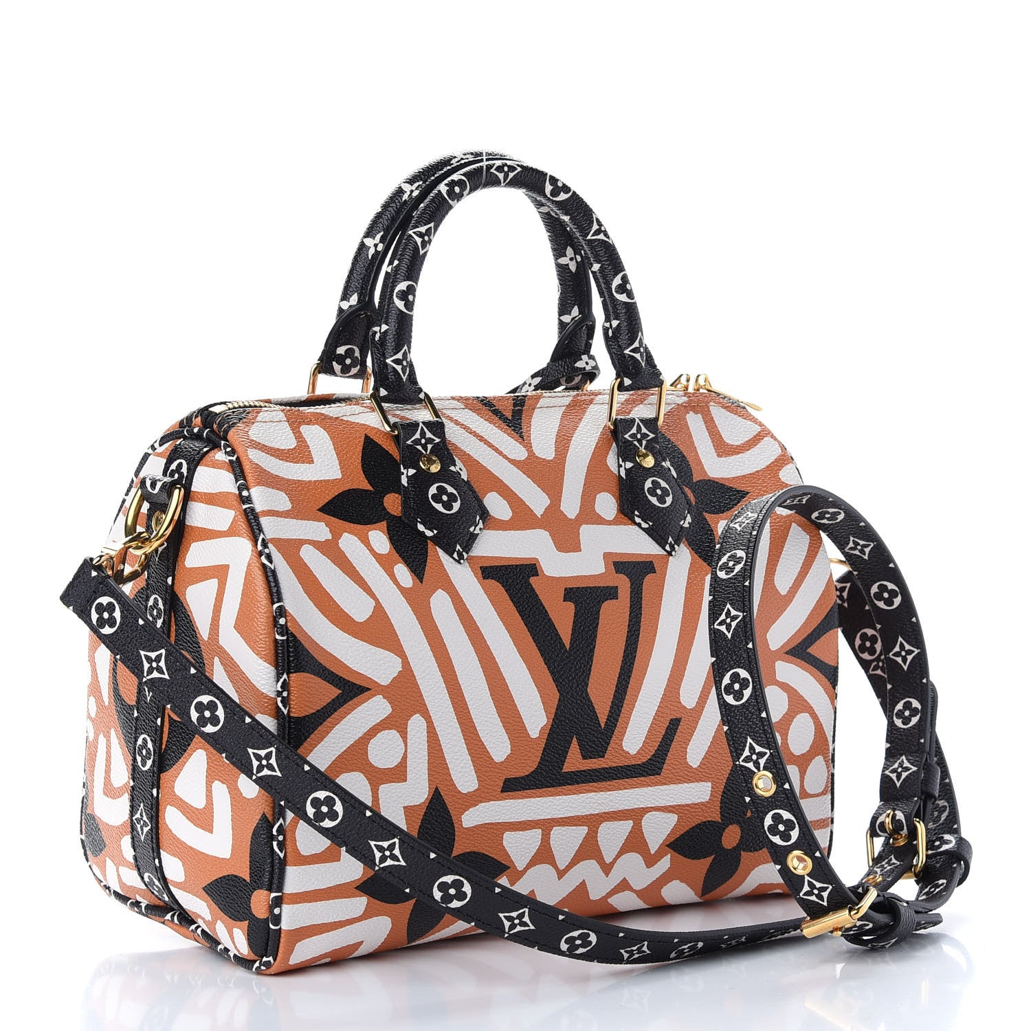 Louis Vuitton Monogram Giant Crafty Speedy Bandouliere 25 Creme Caramel 3 of 8