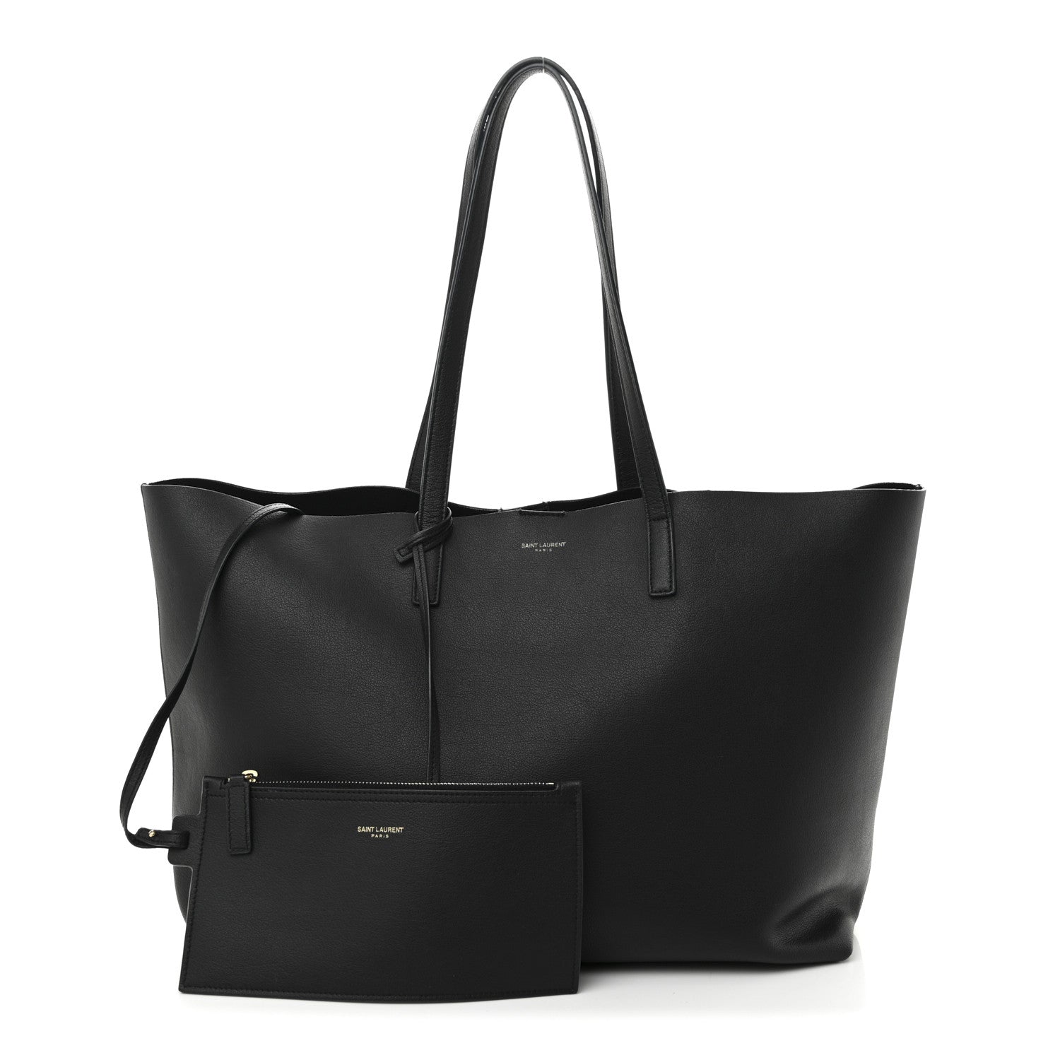 Saint Laurent Calfskin Large Shopping Tote Black 3 of 9