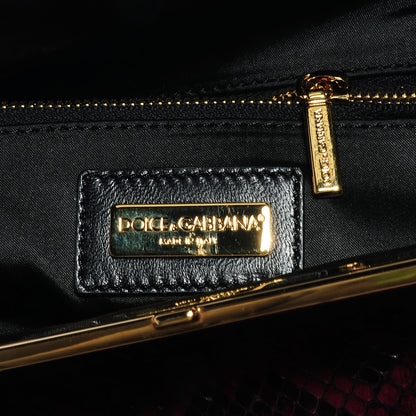 Dolce & Gabbana Python Doctor Bag Bordeaux 6 of 7