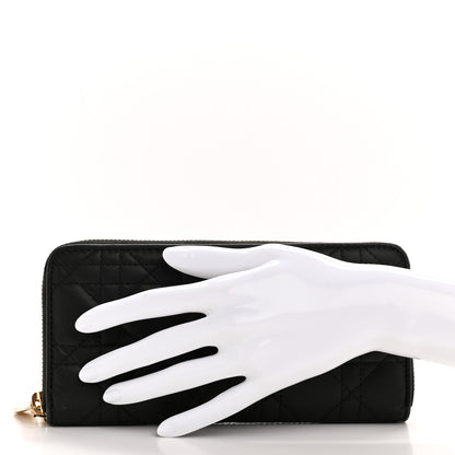 Christian Dior Lambskin Cannage Lady Dior Voyageur Wallet Black 2 of 9