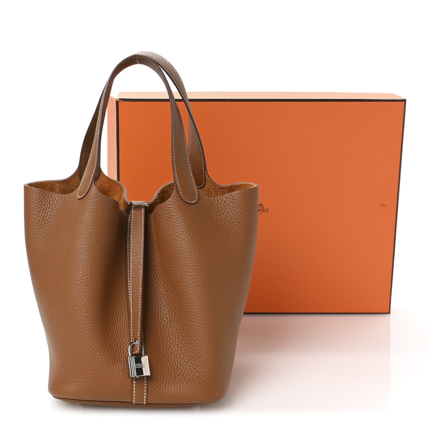 Hermes Taurillon Clemence Picotin Lock 22 MM Gold 11 of 11