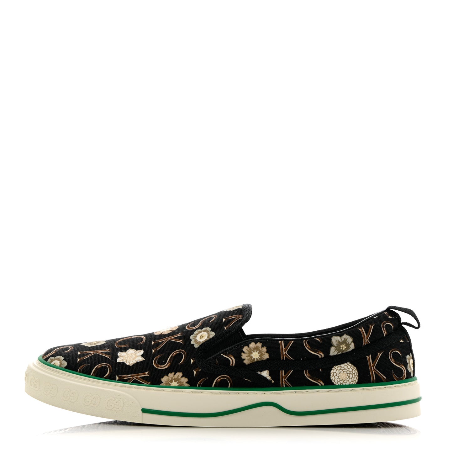 X KEN SCOTT Canvas Floral Print Mens Tennis 1977 Slip On Sneakers 9.5 Black Ivory