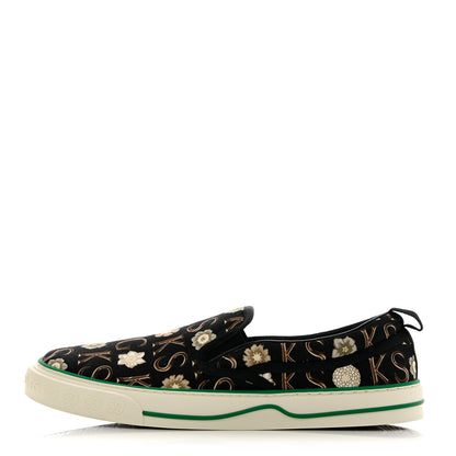 Gucci X KEN SCOTT Canvas Floral Print Mens Tennis 1977 Slip On Sneakers 9.5 Black Ivory 1 of 8