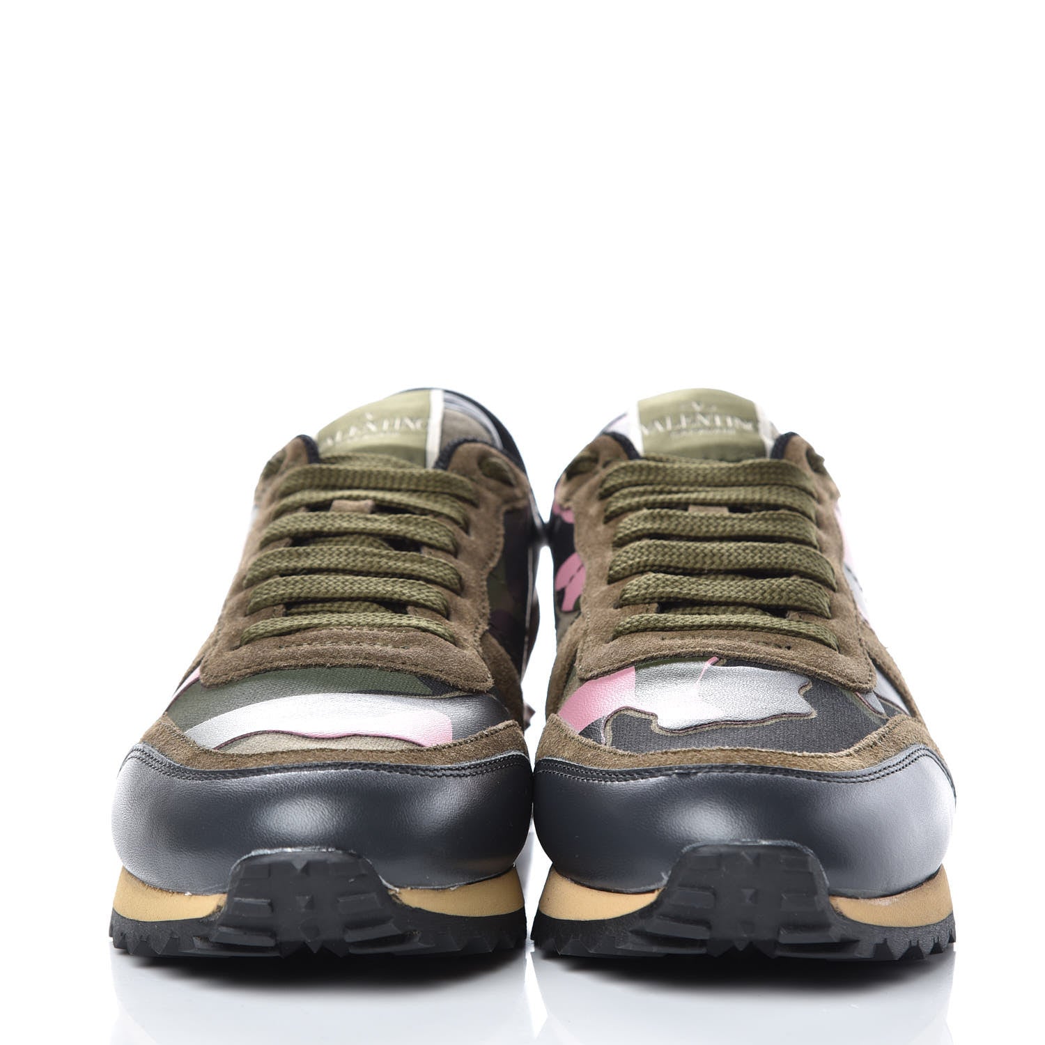 Valentino Garavani Nappa Suede Camouflage Womens Rockrunner Sneakers 37 Multicolor 2 of 9