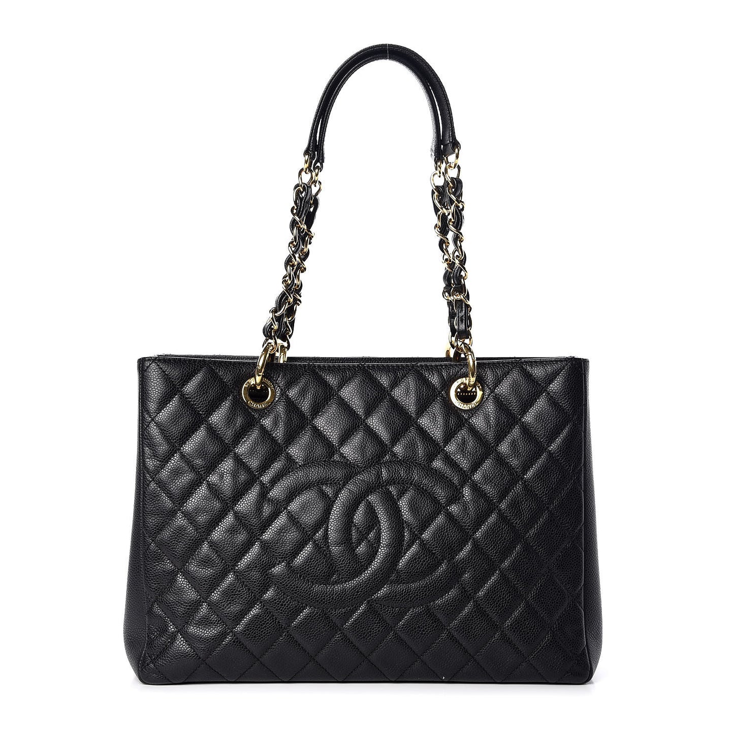 Caviar Quilted Grand Shopping Tote GST Black