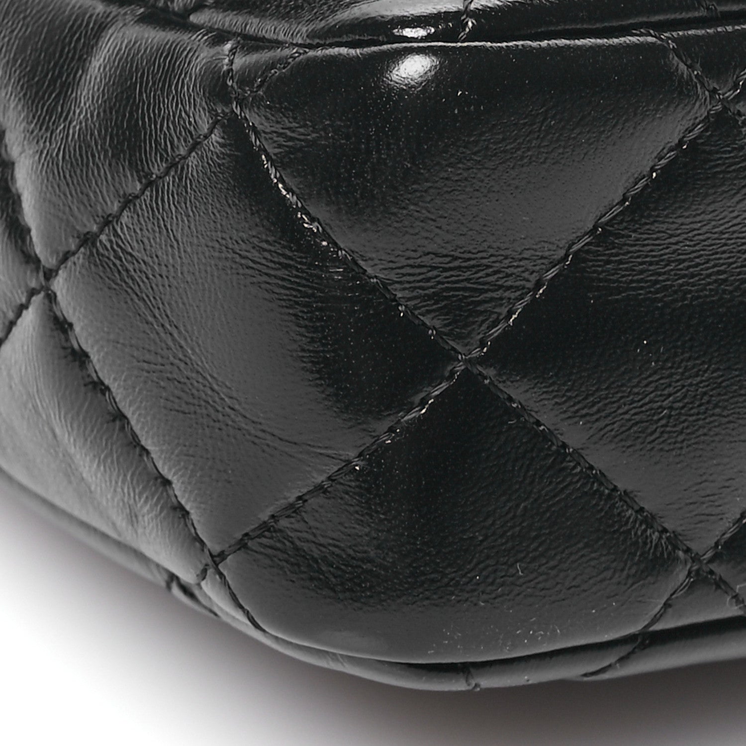 Chanel Shiny Lambskin Quilted Golden Links Top Handle Flap Black 8 of 10