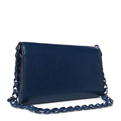 Gucci Azalea Calfskin Web Monochrome Mini Horsebit 1955 Chain Shoulder Bag Blue 4 of 10