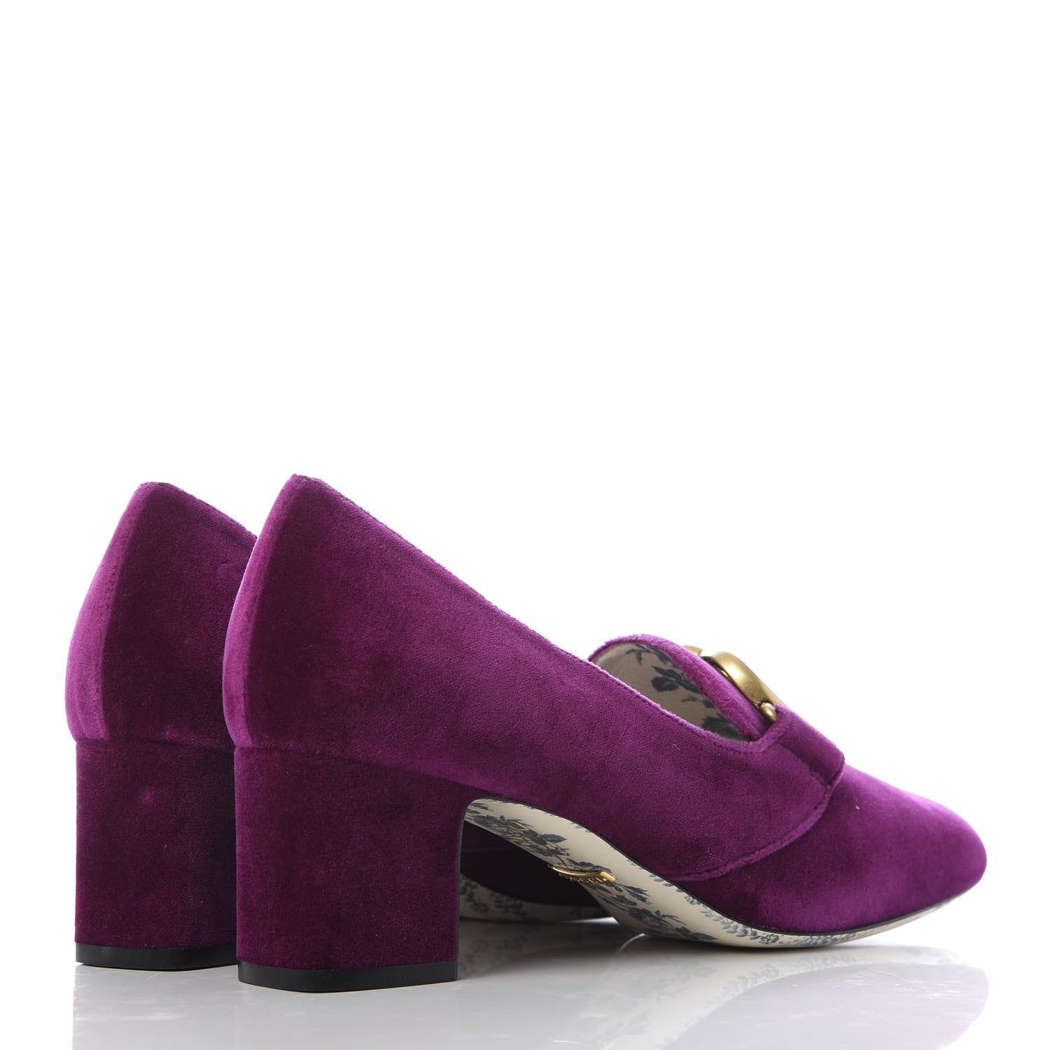 Gucci Softy Velvet GG Victoire 55mm Loafer Pumps 39 Fucsia 4 of 10