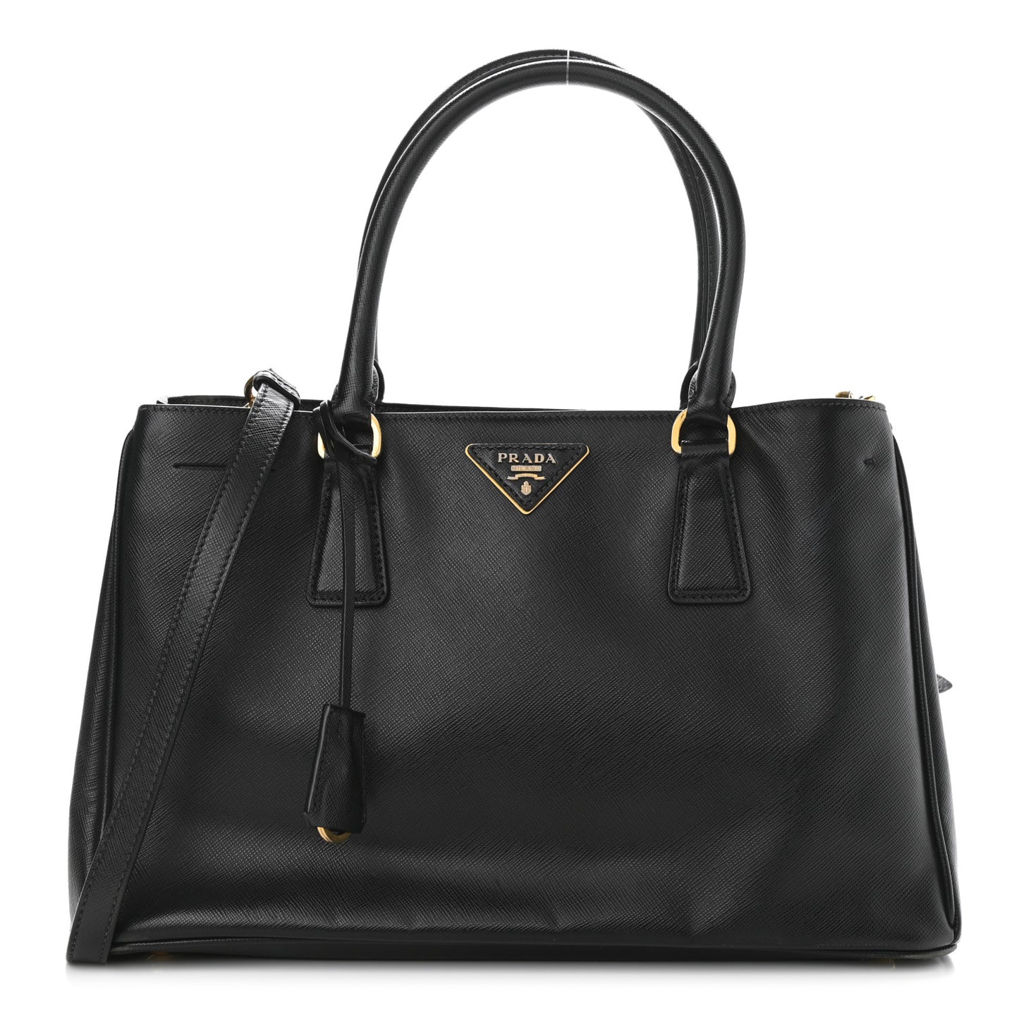 Saffiano Lux Medium Tote Black