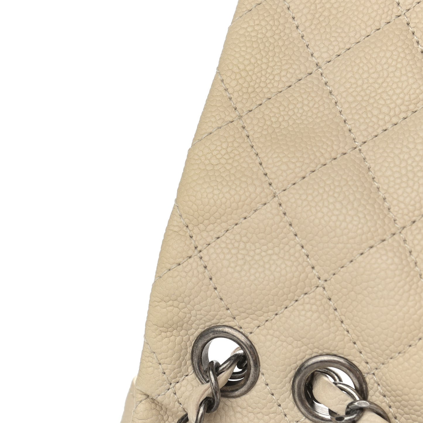 Caviar Quilted Large Now and Forever Flap Ivory