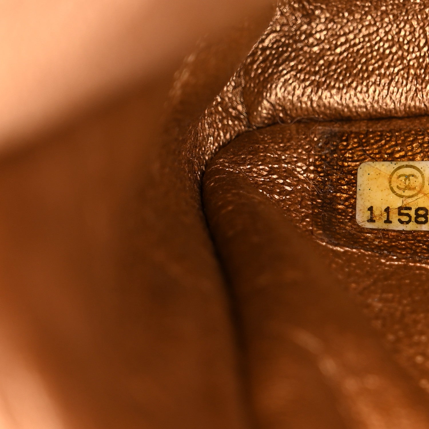 Chanel Metallic Crackled Calfskin Quilted East West Flap Dark Gold 7 of 10