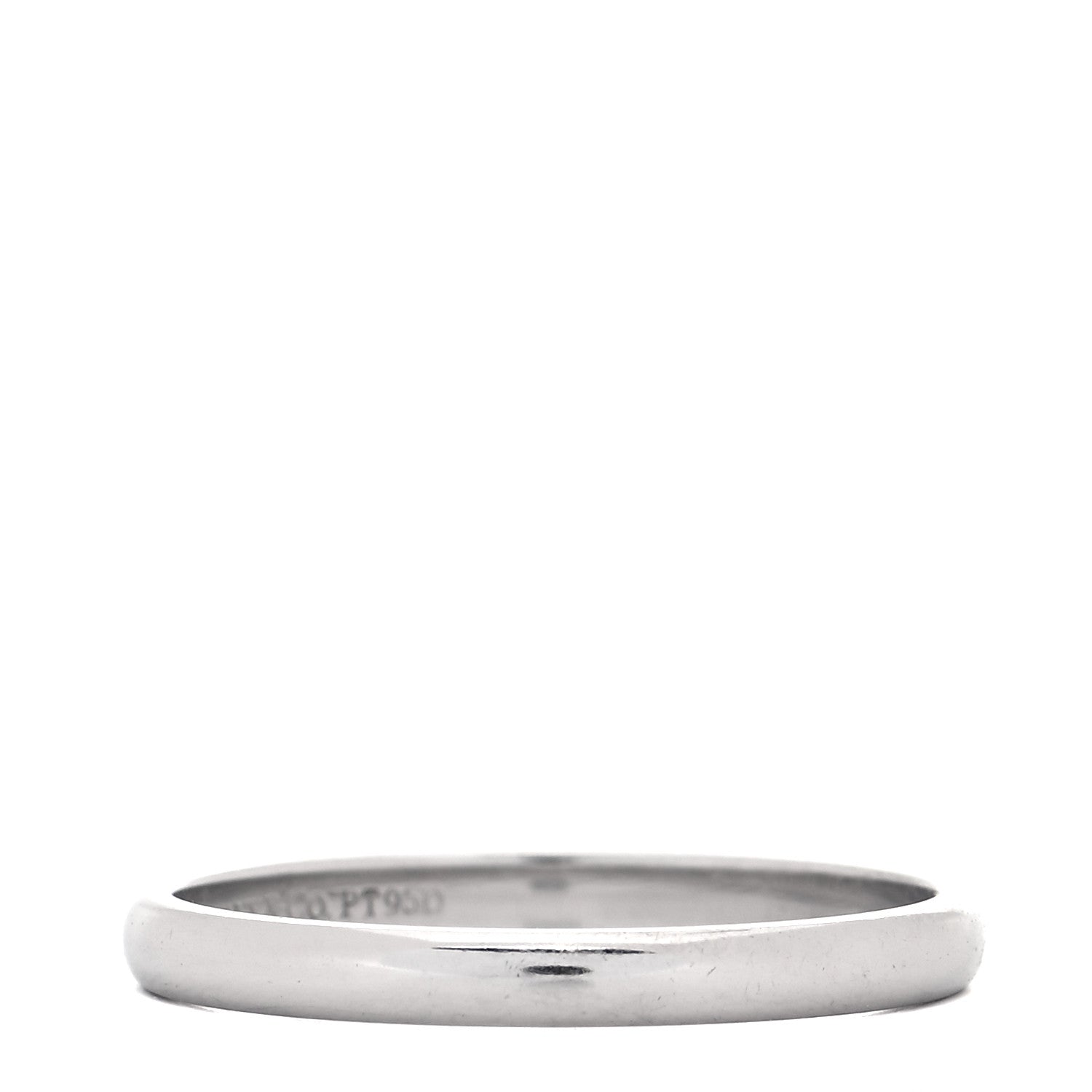 Tiffany Platinum 2mm Classic Wedding Band Ring 53 6.5 1 of 5