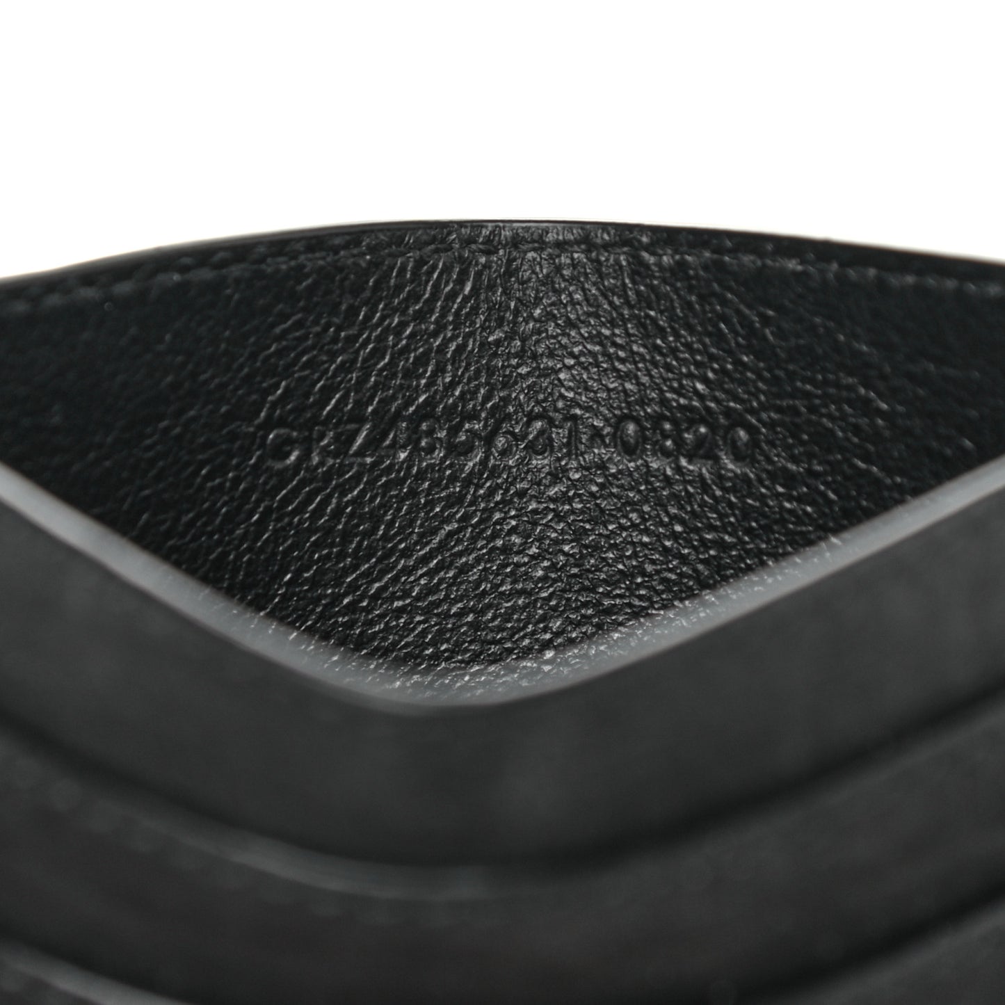 Crocodile Embossed Nubuck Monogram Credit Card Case Black