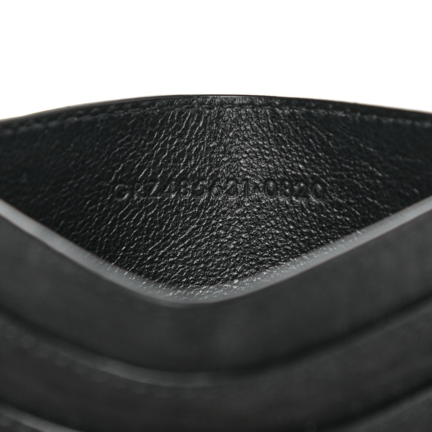 Saint Laurent Crocodile Embossed Nubuck Monogram Credit Card Case Black 7 of 8