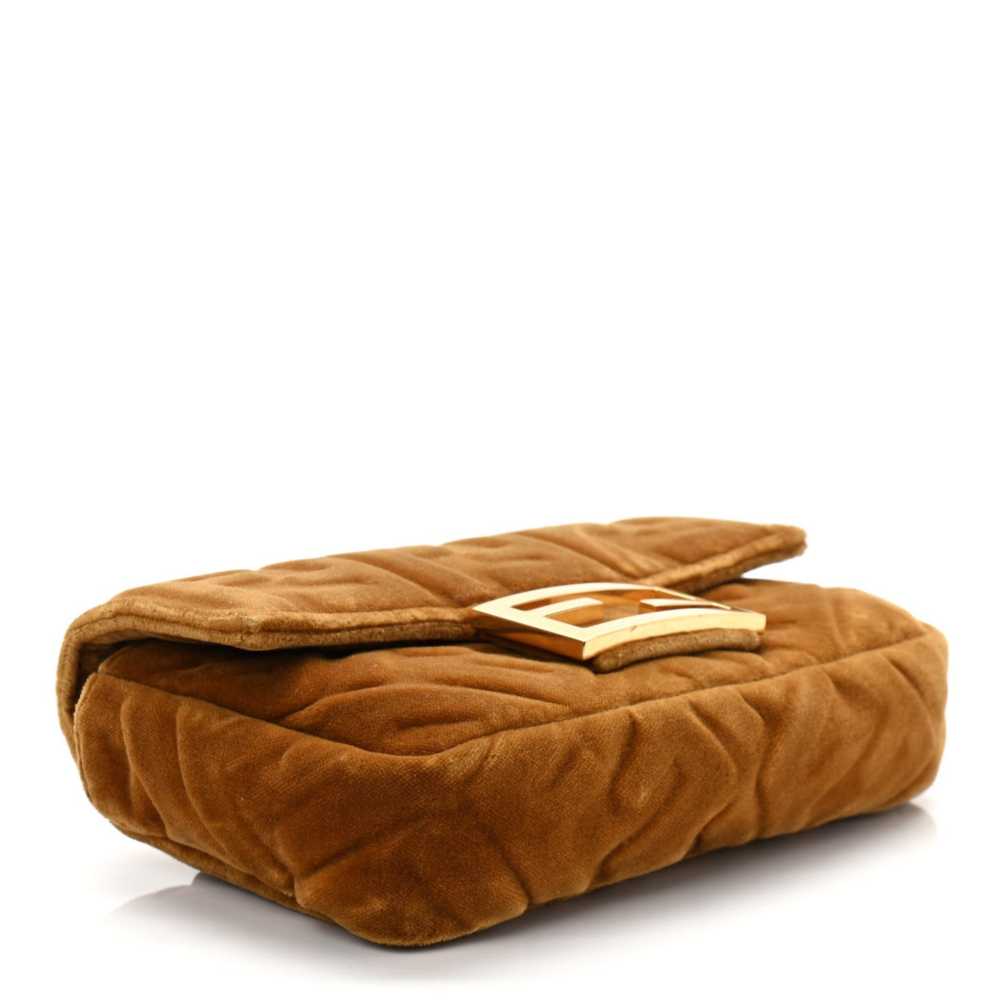 Velvet FF Embossed Hip Belt Baguette Bag Caramel