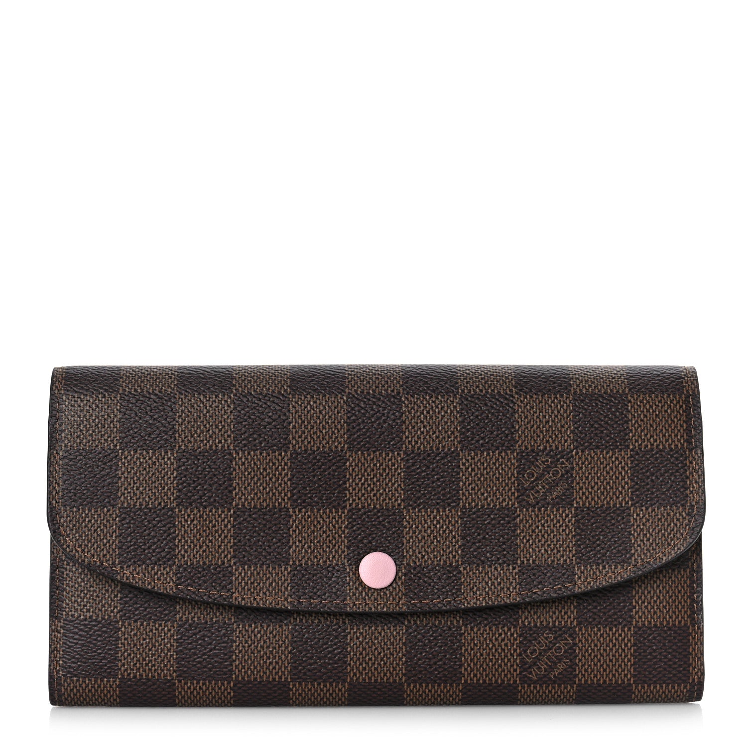 Louis Vuitton Damier Ebene Emilie Wallet Rose Ballerine 1 of 9