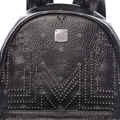 MCM Visetos Studded Medium Backpack Black 9 of 9