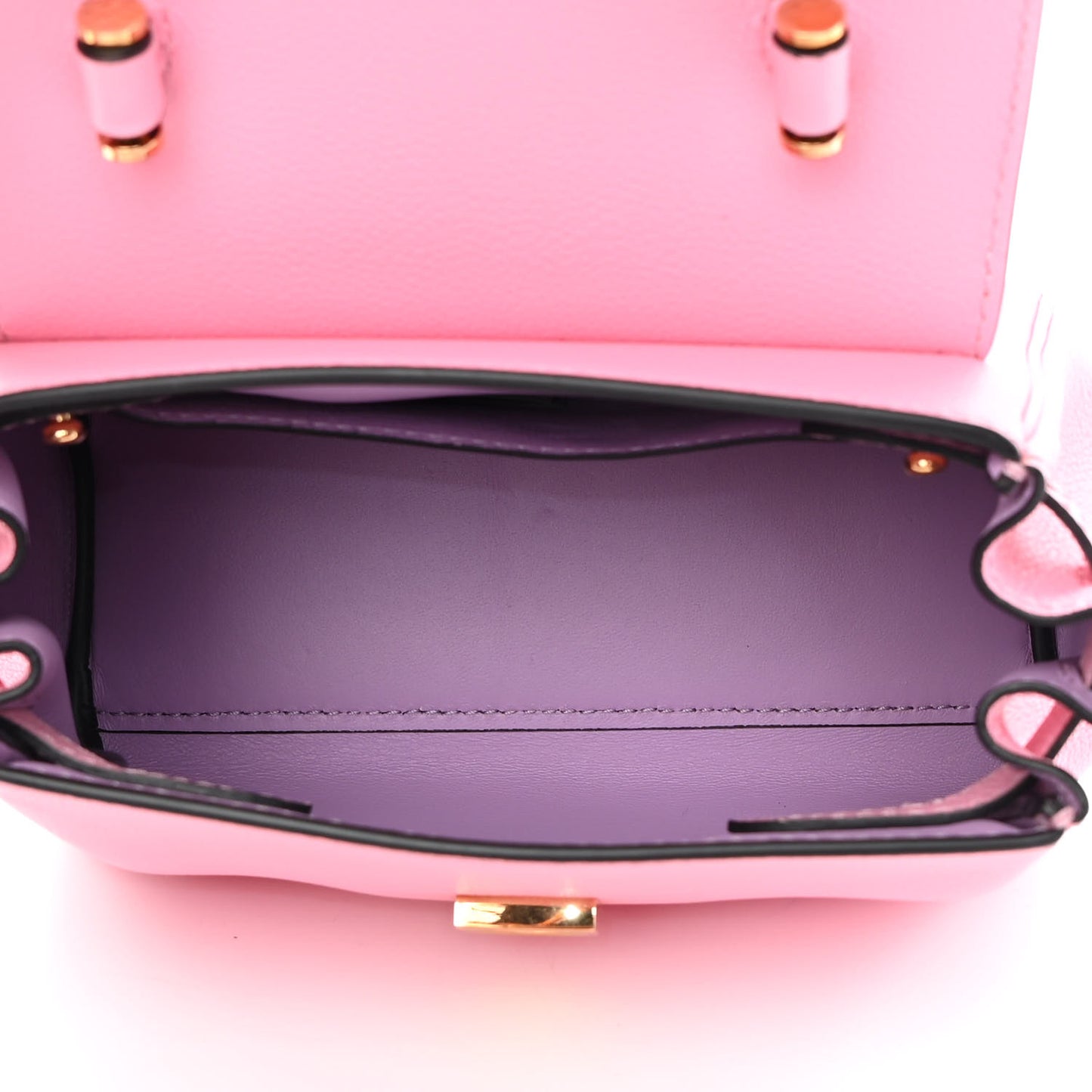 Grained Calfskin Small La Medusa Top Handle Bag Pink