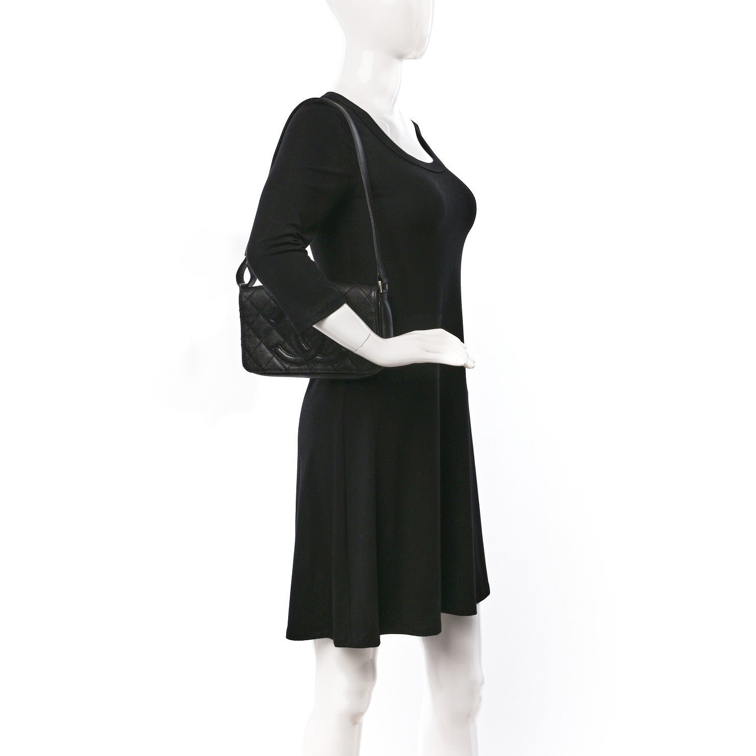 Chanel Caviar Quilted Timeless CC Flap Shoulder Bag Black 2 of 9