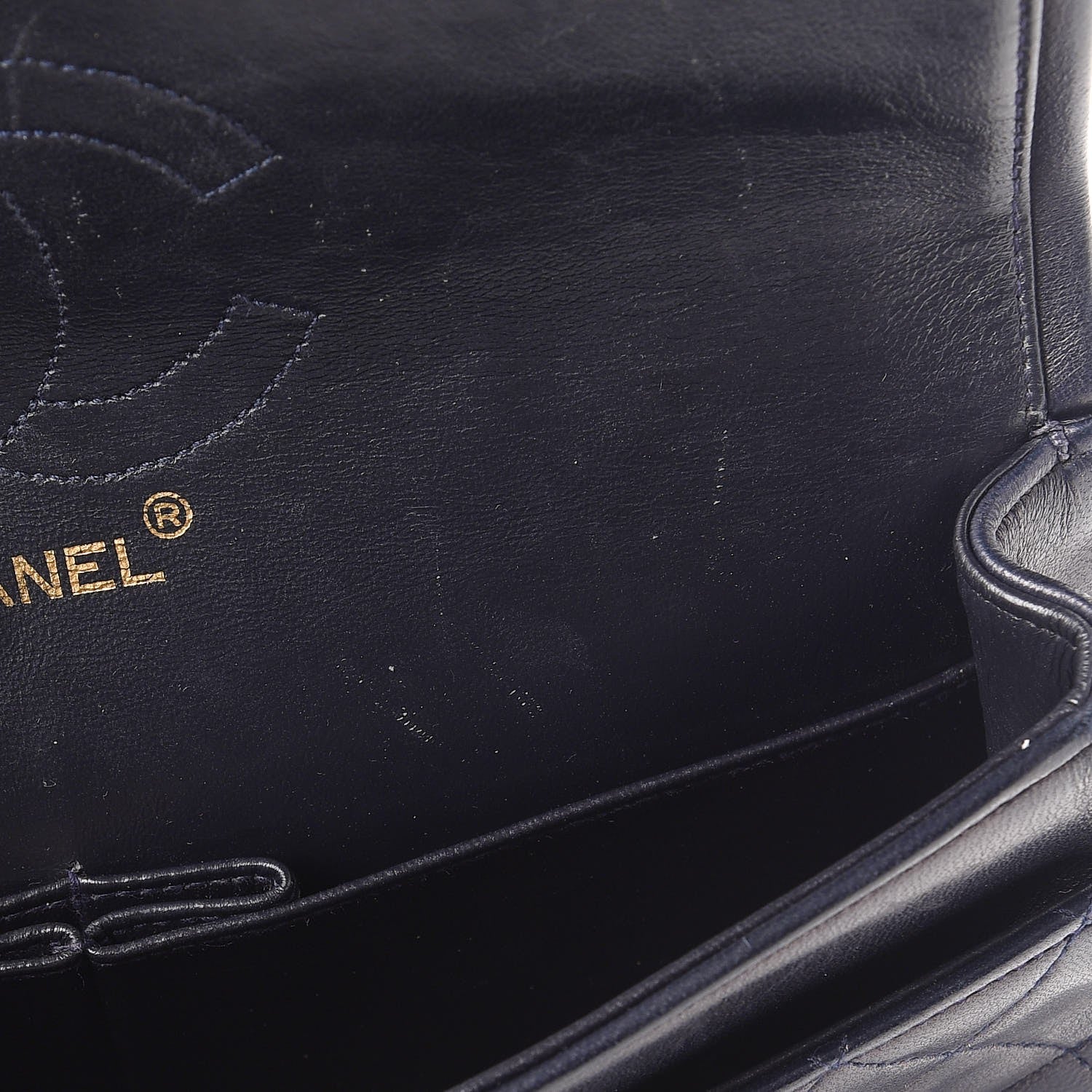 Chanel Lambskin Quilted Medium Double Flap Navy 12 of 14