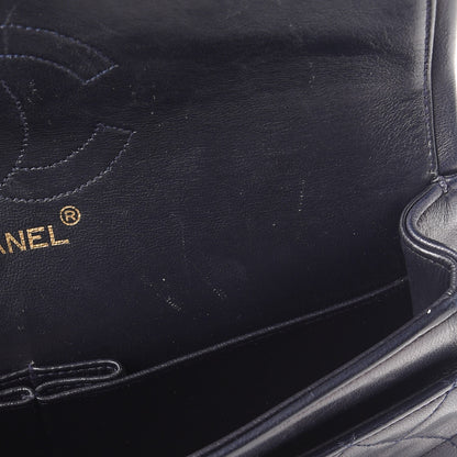 Chanel Lambskin Quilted Medium Double Flap Navy 12 of 14