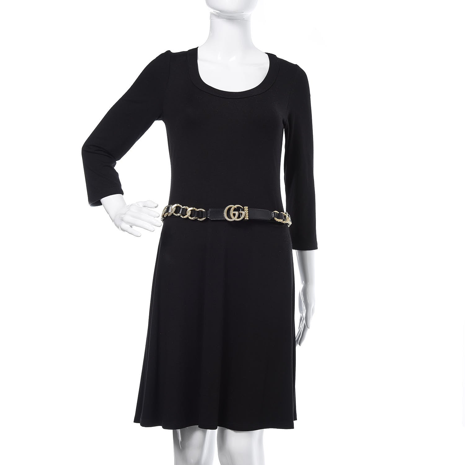 Gucci Calfskin Torchon Double G Chain 25mm Belt 85 34 Black 2 of 4