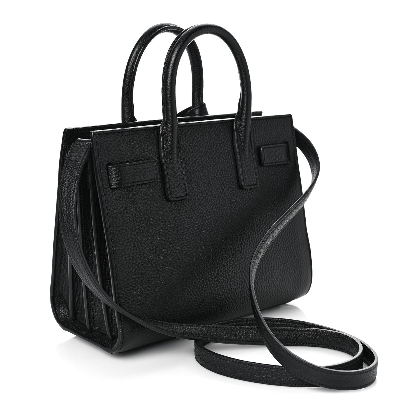Grained Calfskin Nano Sac De Jour Black